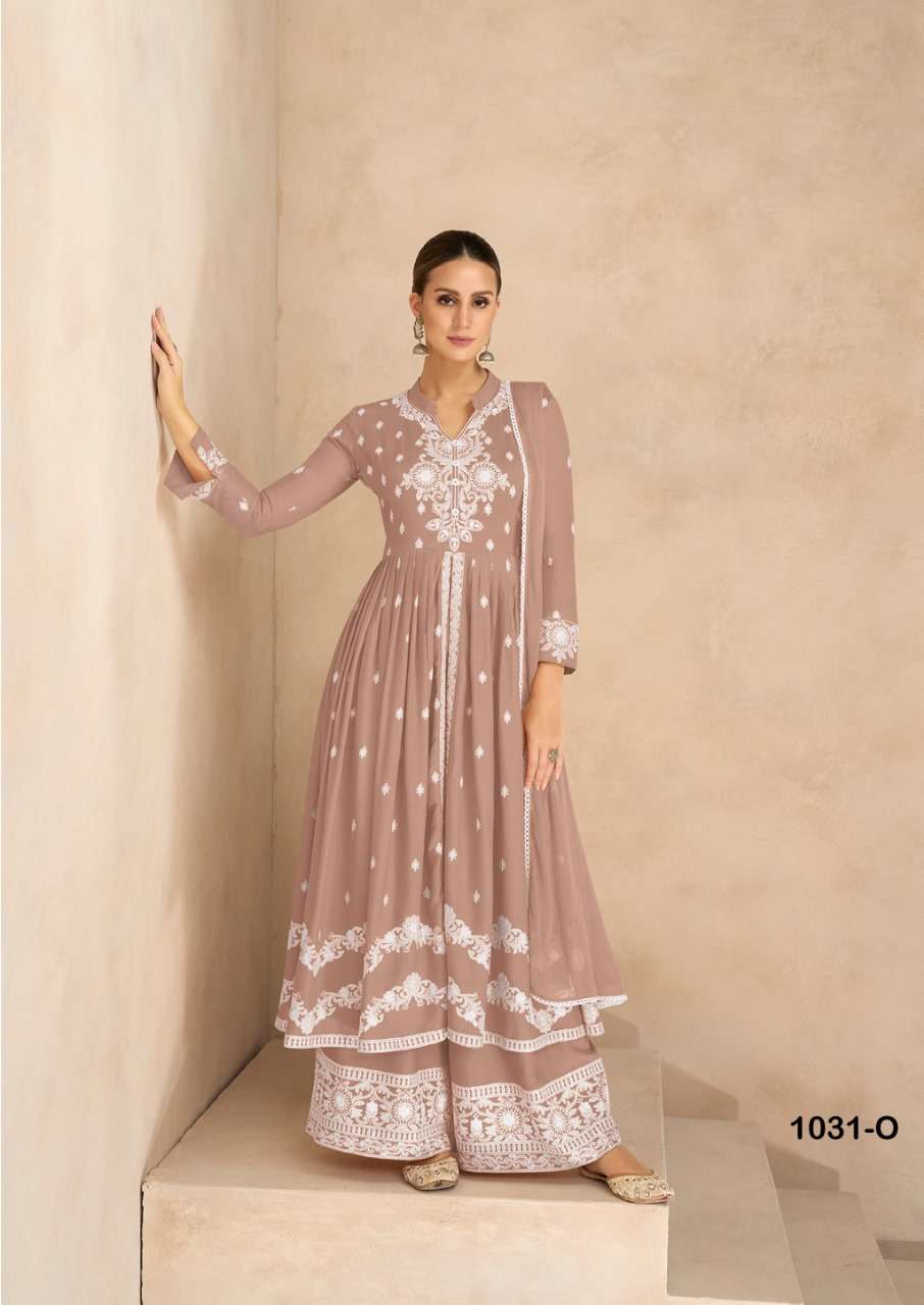 LAKHNAVI VOL 6 HIT LISTHEAVY RAYON LAKHNAWI WORK KURTI WITH PLAZZO AND NAZMIN DUPATTA BY S3FOREVER BRAND 1031 O